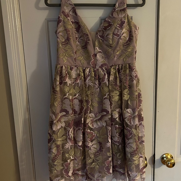 Purple Floral MARINA Cocktail Dress - Picture 2 of 9